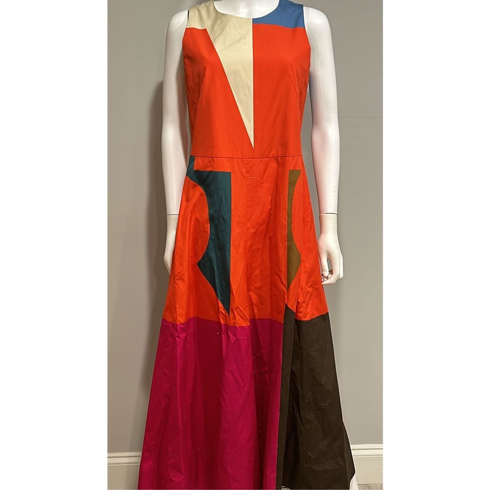 Akris Cotton Poplin Midi Dress with Composed Letters Print Size 8 - Picture 12 of 14
